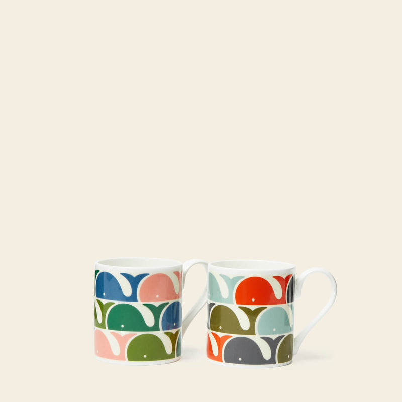 Mug Set of 2 - Whale Print