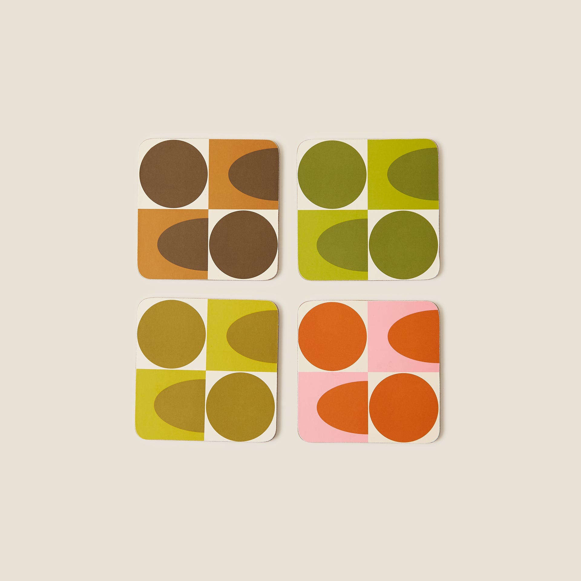 Spot Square Oval Set 4 Coasters