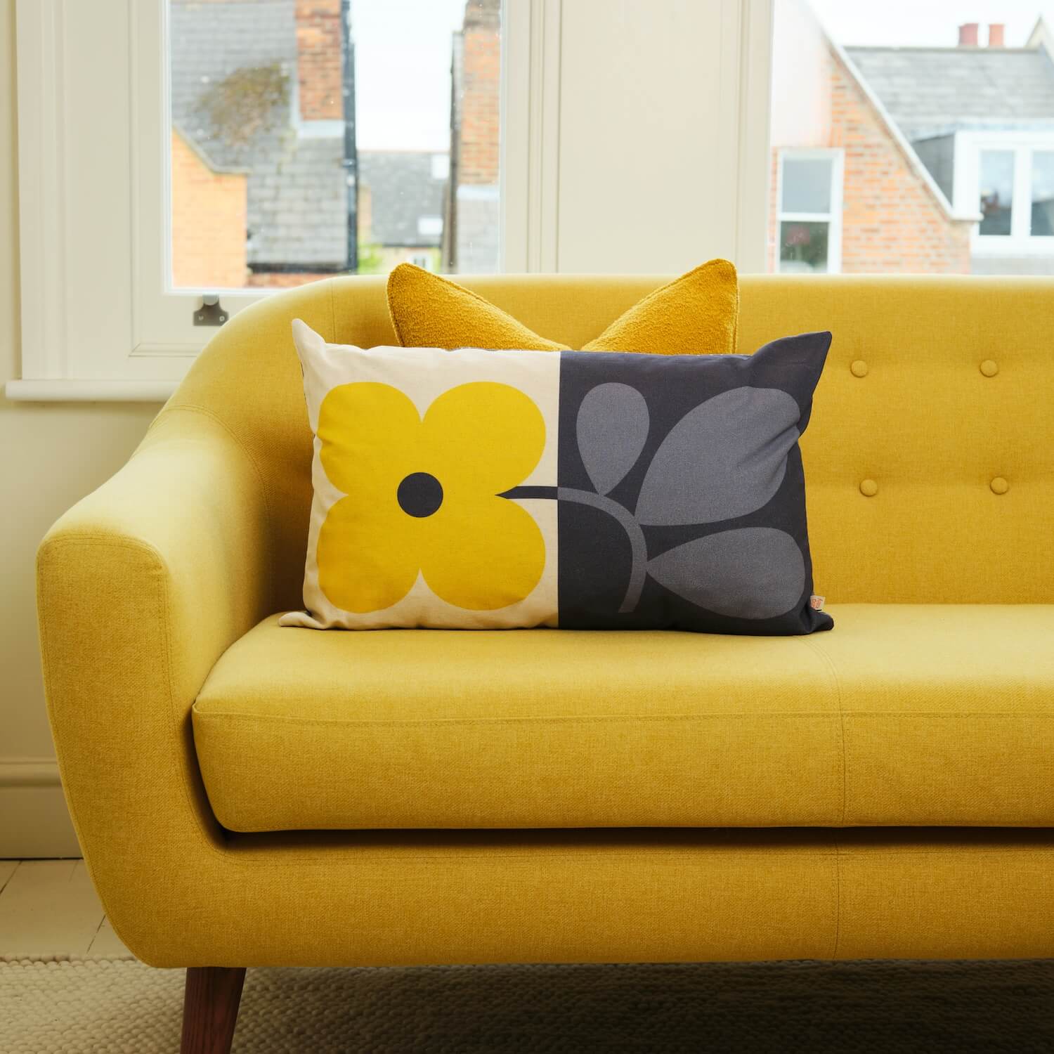 Floret Cushion - Dandelion Denim