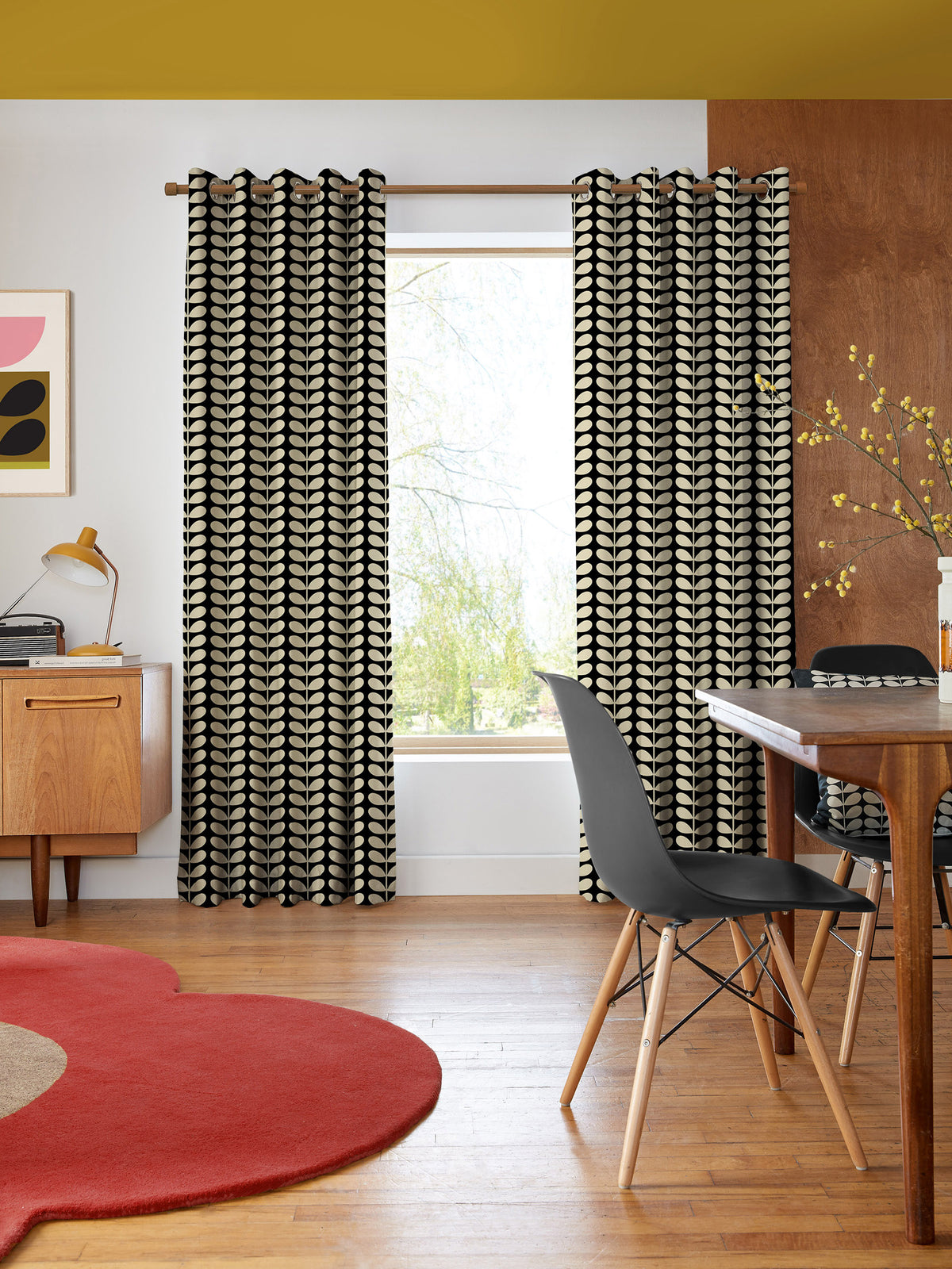 Solid Stem Black Made to Measure Curtain