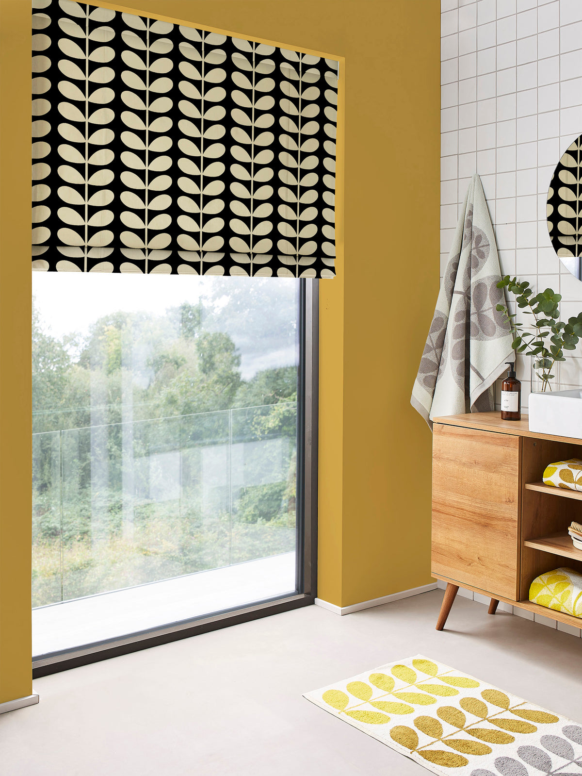 Solid Stem Black Made to Measure Roman Blind