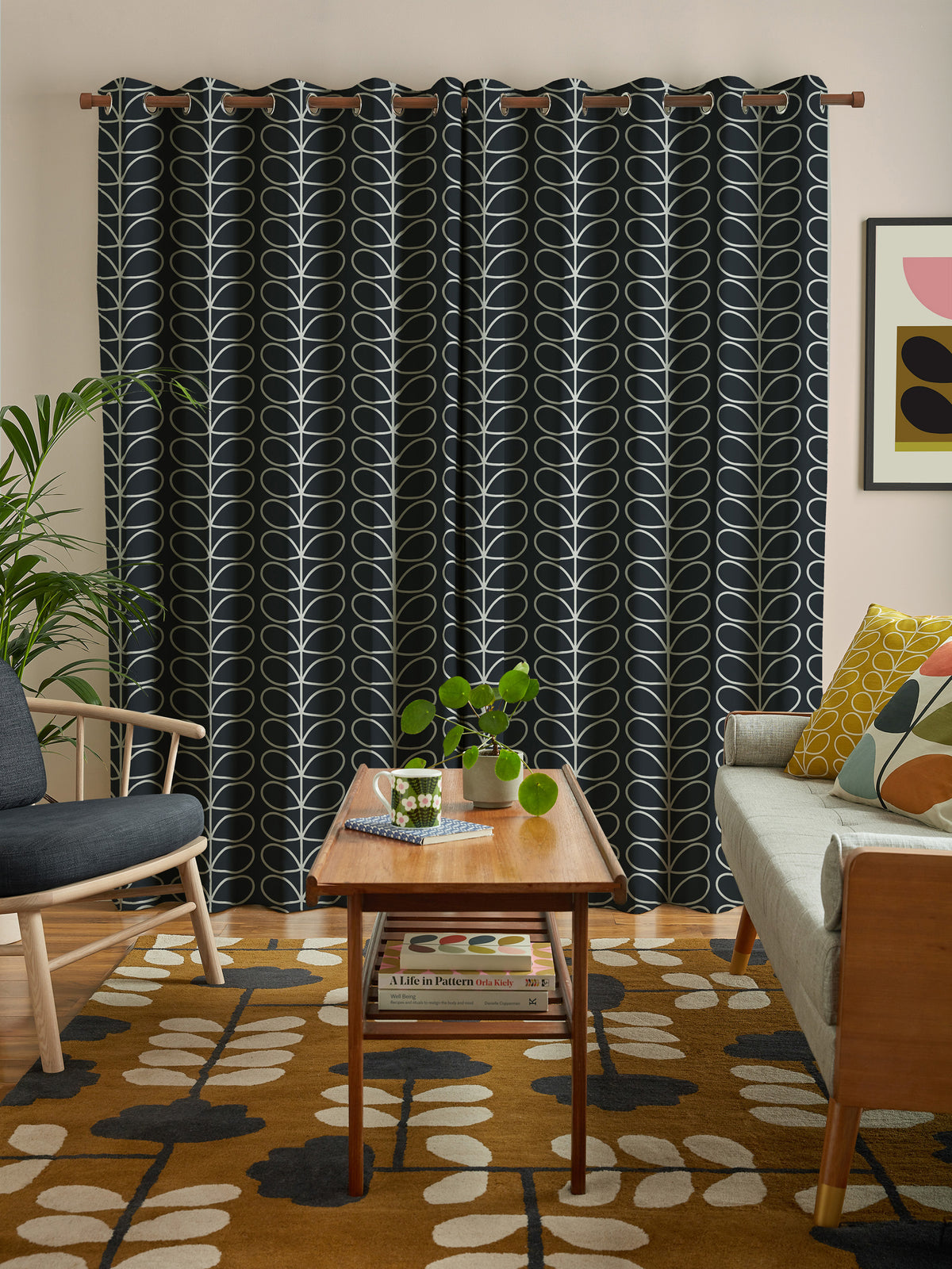 Liquorice Jumbo Linear Stem Made to Measure Curtain
