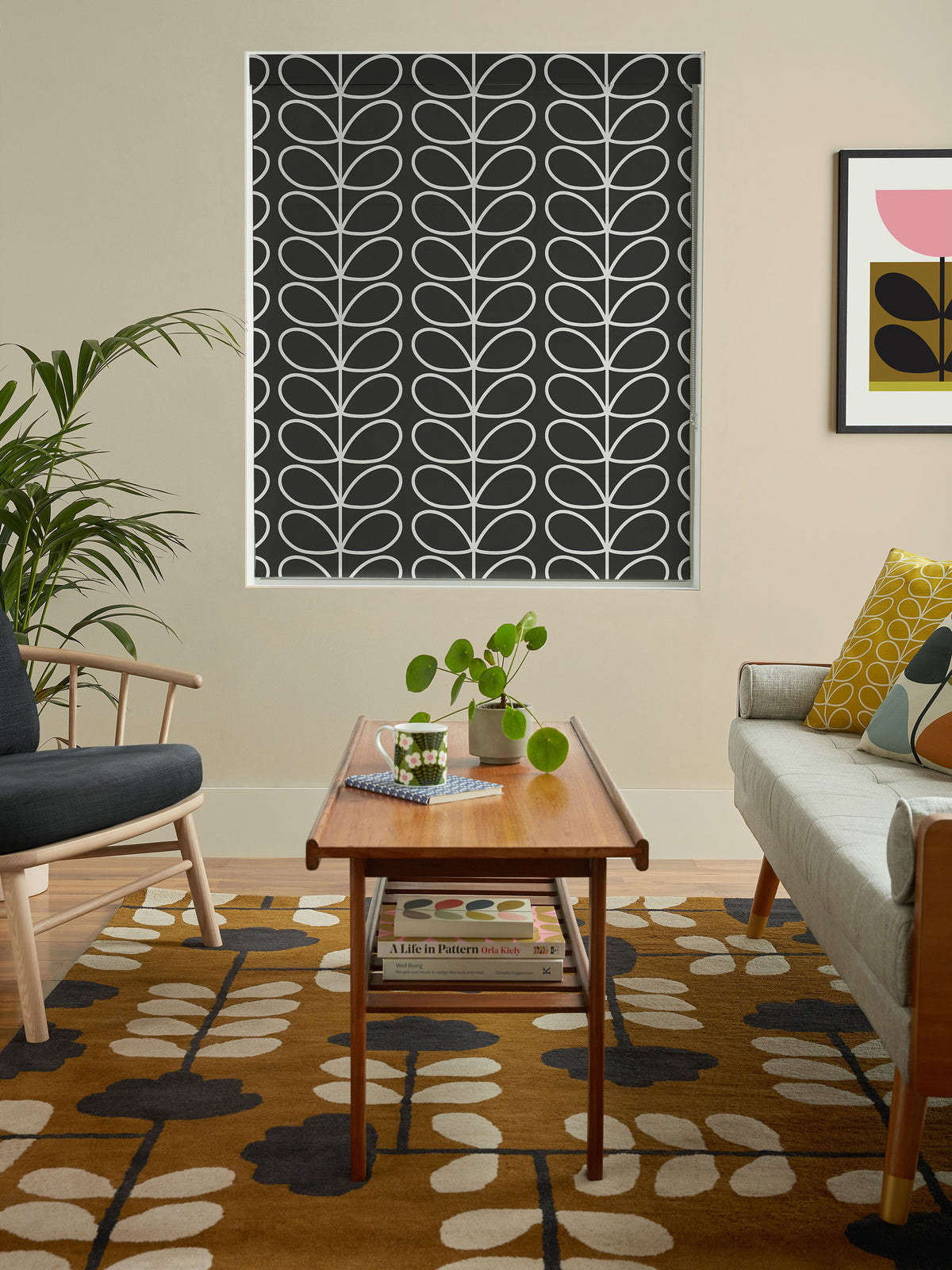 Liquorice Jumbo Linear Stem Made to Measure Roman Blind