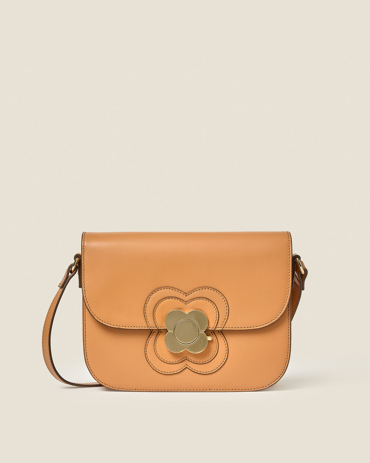 Eclipse Leather Crossbody Bag - Light Tan
