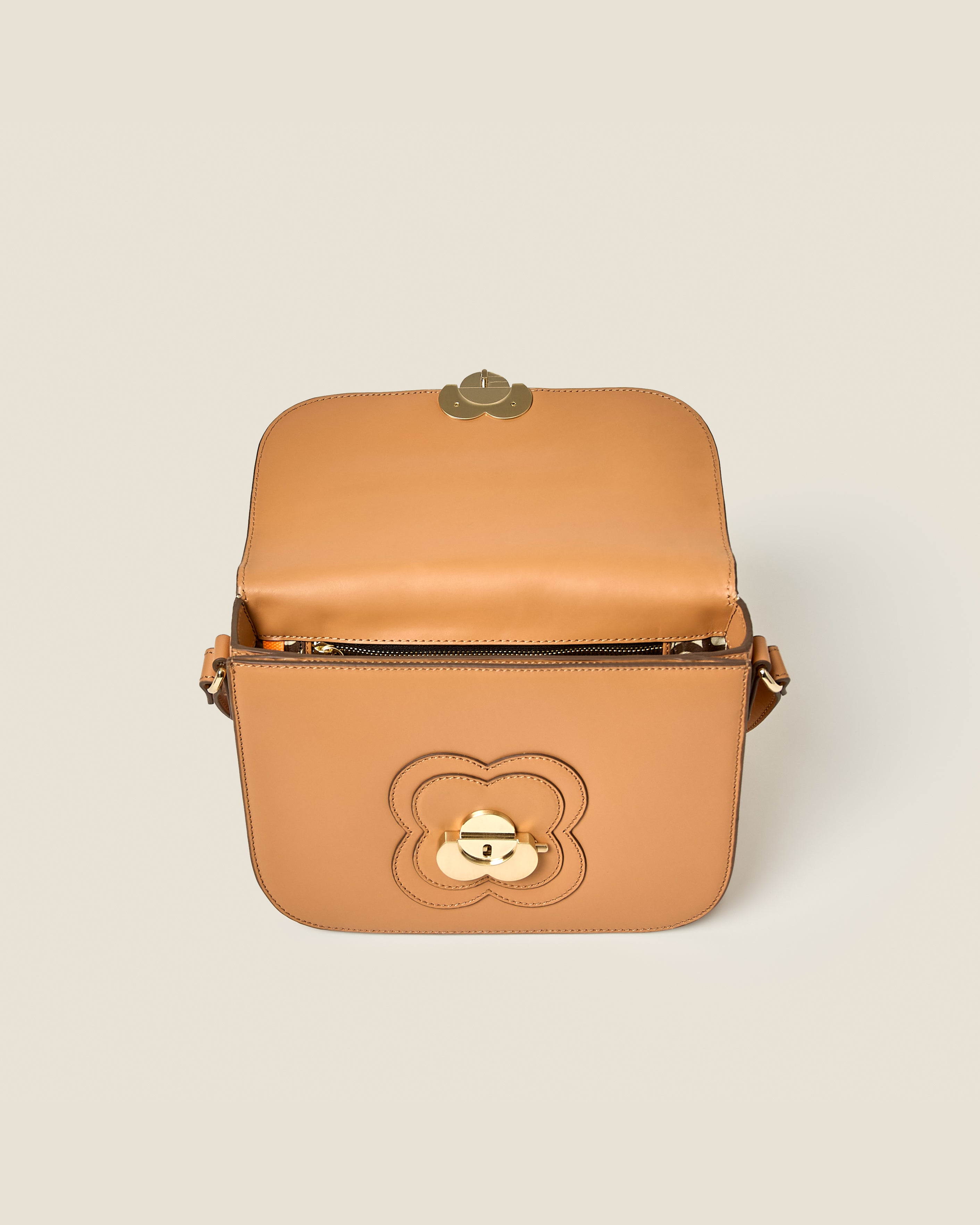 Eclipse Leather Crossbody Bag - Light Tan
