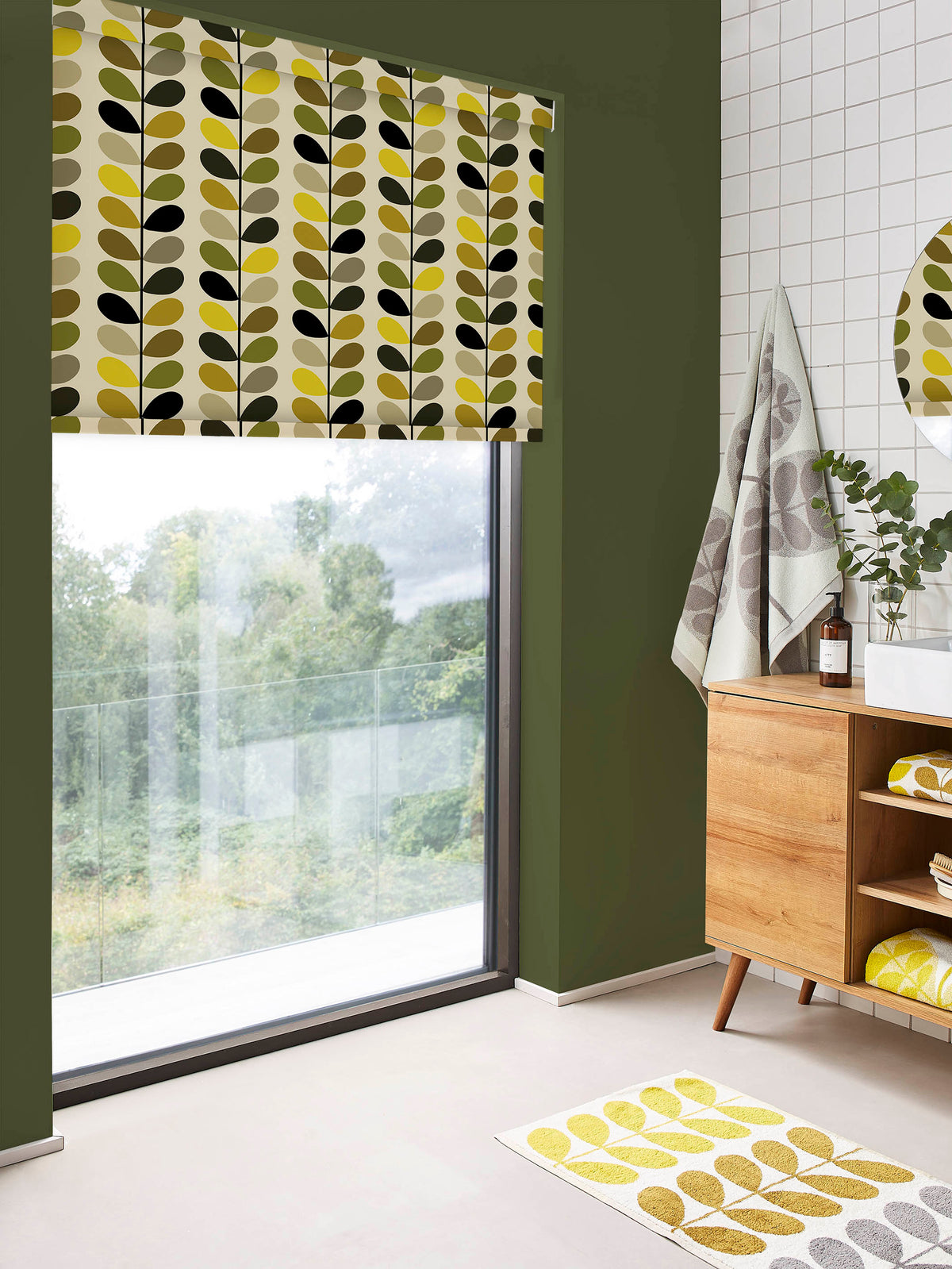 Multi Stem Yellow Made to Measure Roller Blind