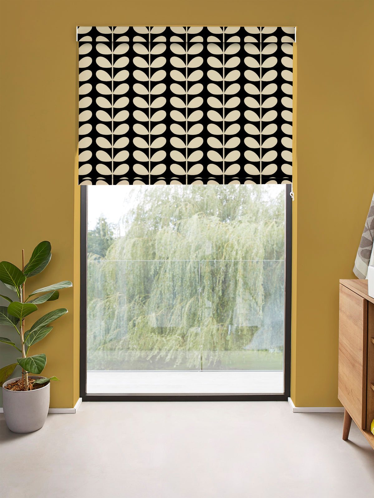 Solid Stem Black Made to Measure Roller Blind