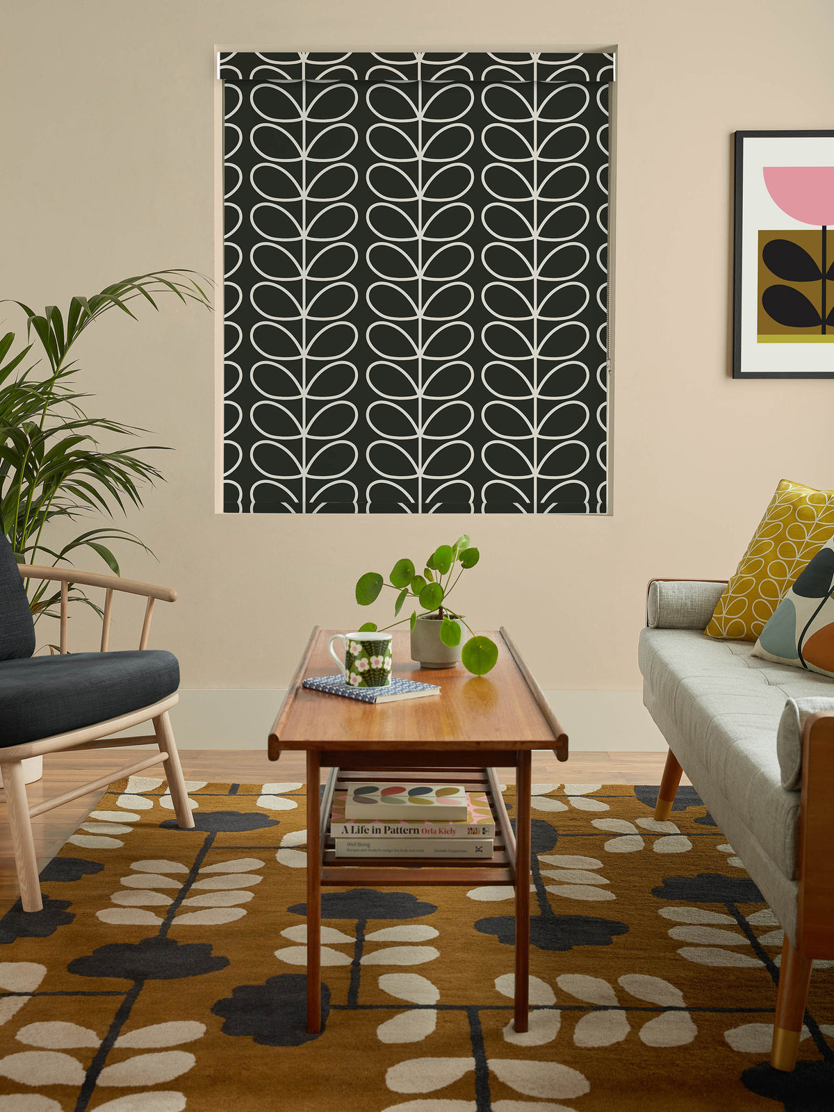 Liquorice Jumbo Linear Stem Made to Measure Roller Blind