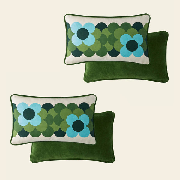 Retro Flower Stripe Cushion Bundle - Riviera