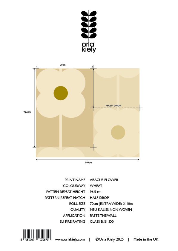 Abacus Flower Wheat Wallpaper Sample