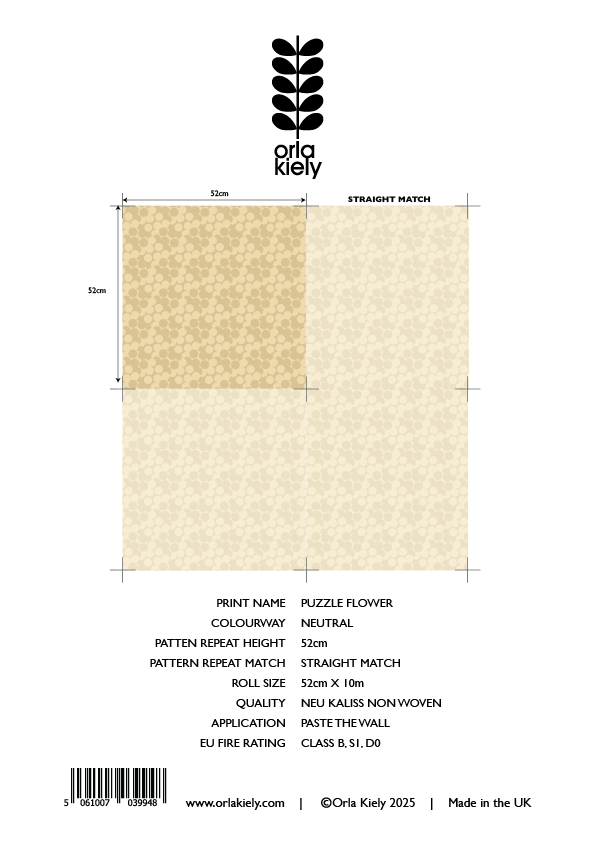 Puzzle Flower Neutral Wallpaper Sample