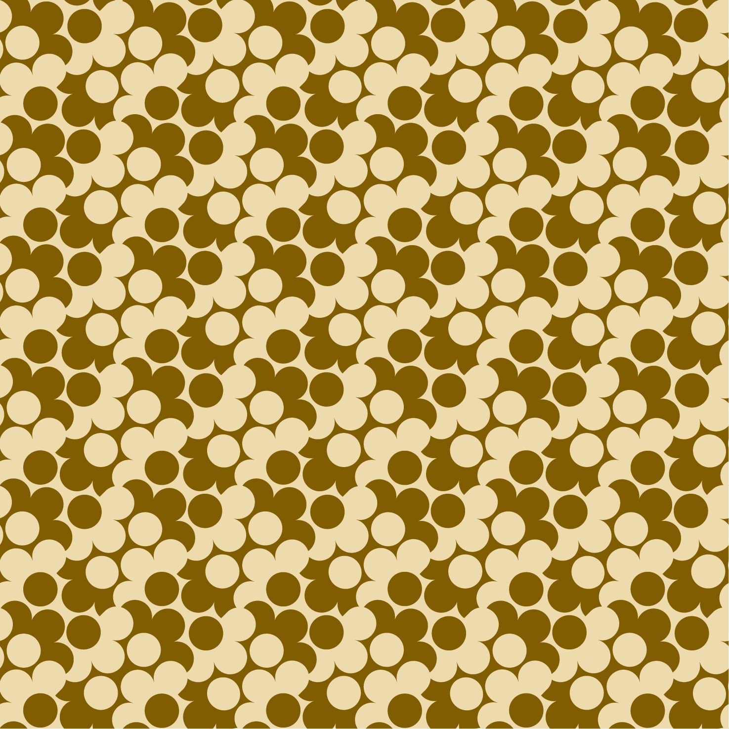 Puzzle Flower Ochre Wallpaper