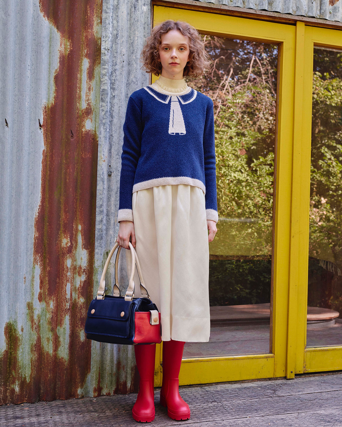 Pockety Shoulder Bag - OK Colourblock Navy