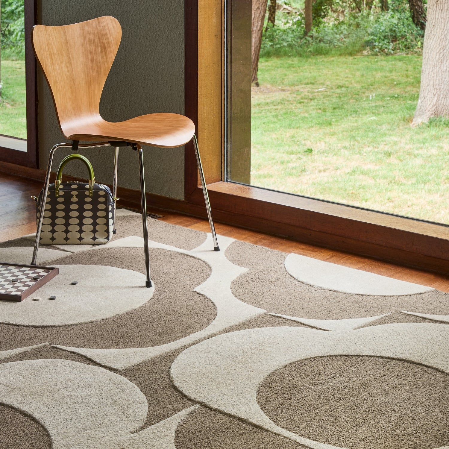 Prism Flower Rug - Mushroom Ecru