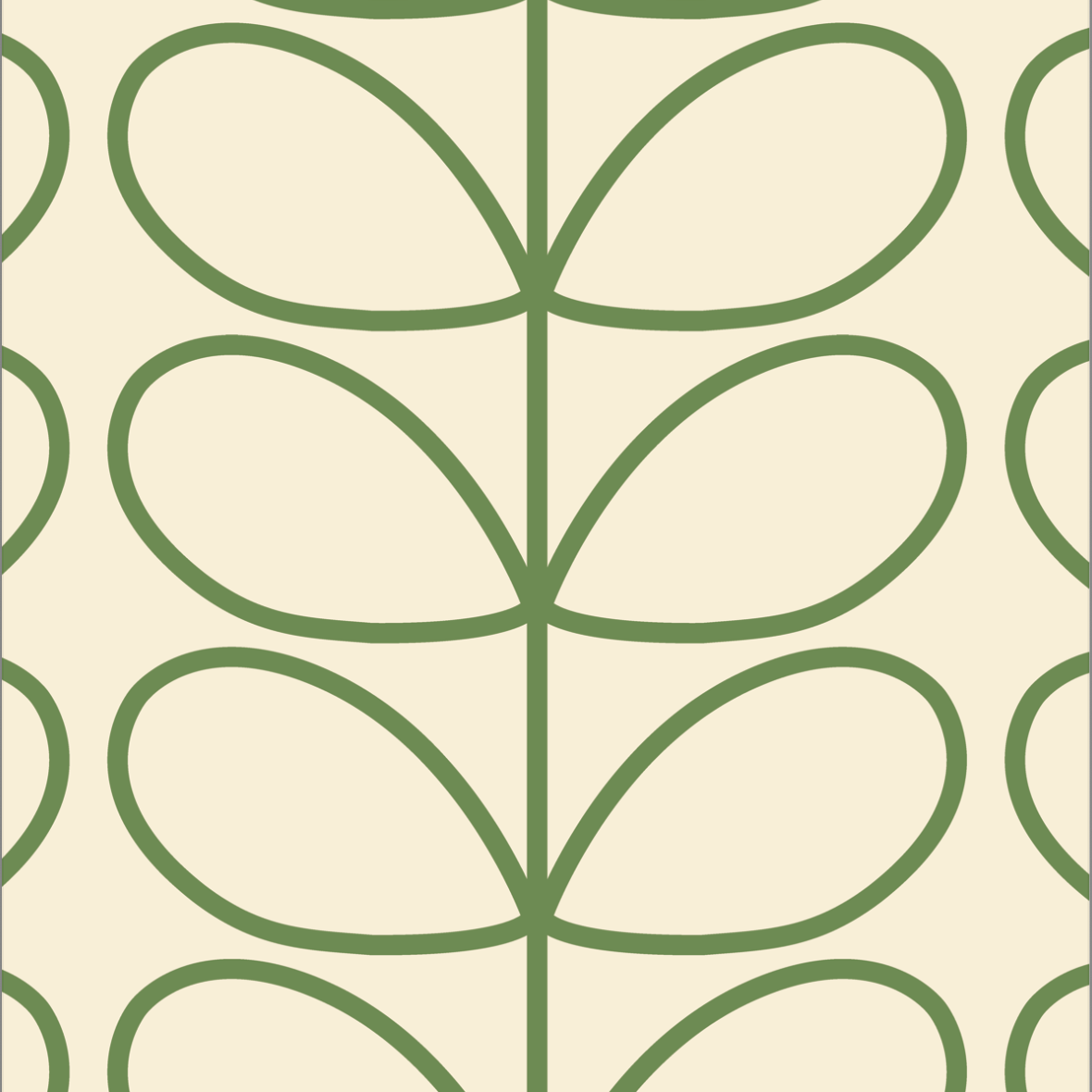 Linear Stem Cream Wallpaper Green Line