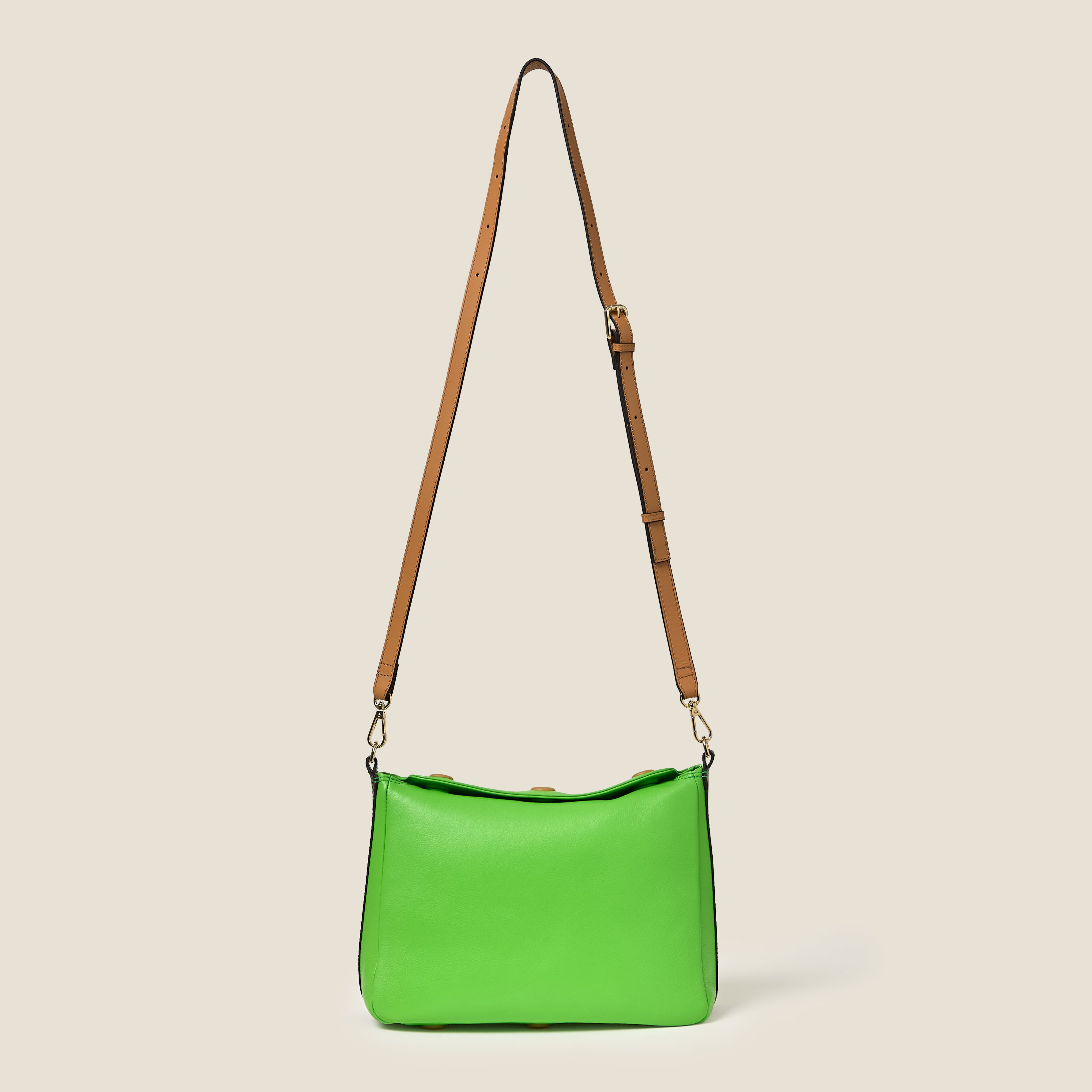 Small Softie Leather Shoulder Bag - Lawn Green