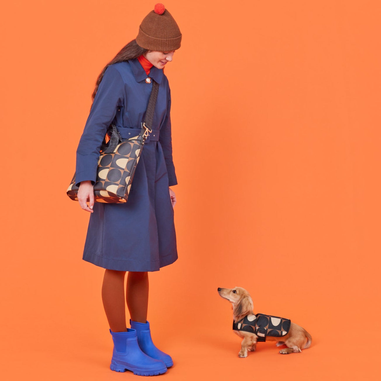 Dog Coat - Spot Square Mocha