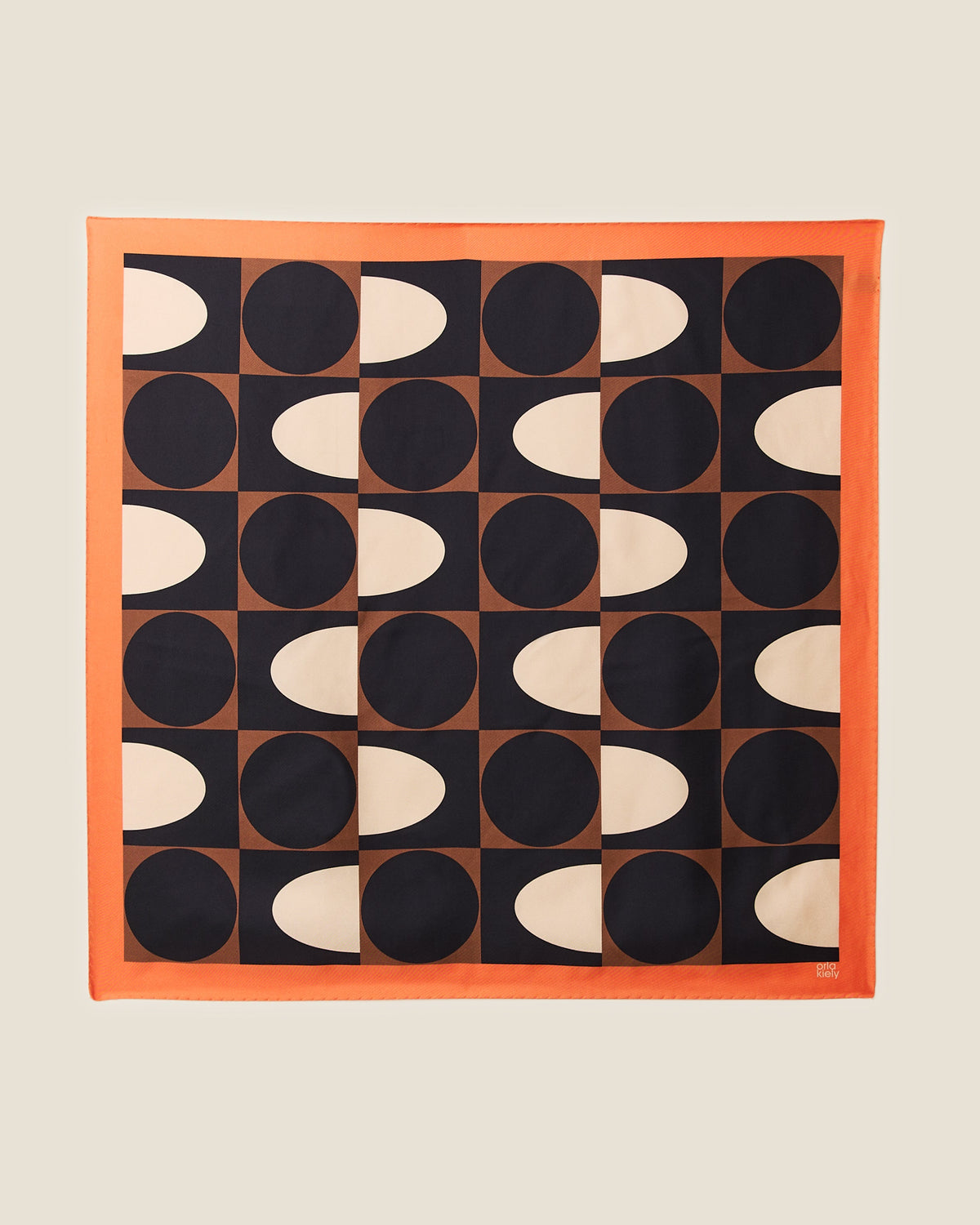 Medium Silk Scarf - Spot Square Mocha