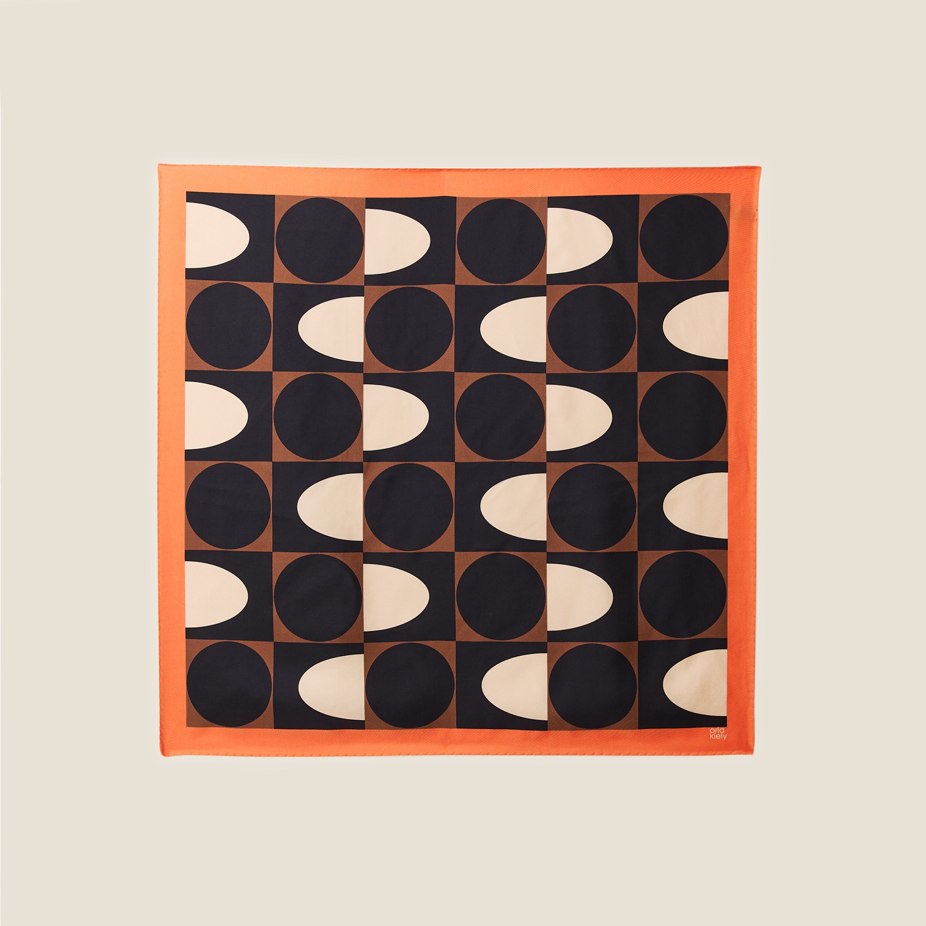 Medium Silk Scarf - Spot Square Mocha