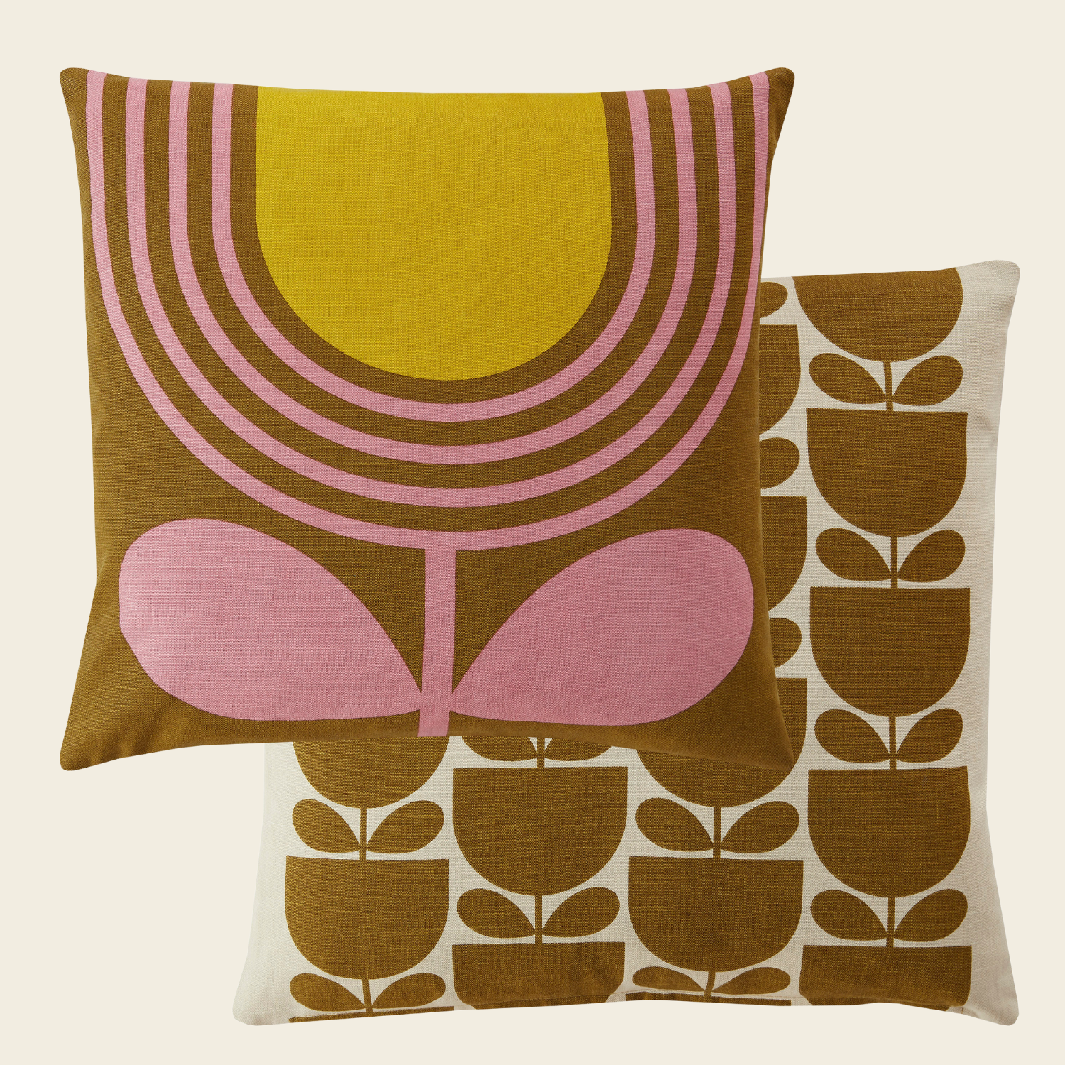 Striped Tulip Cushion Ochre