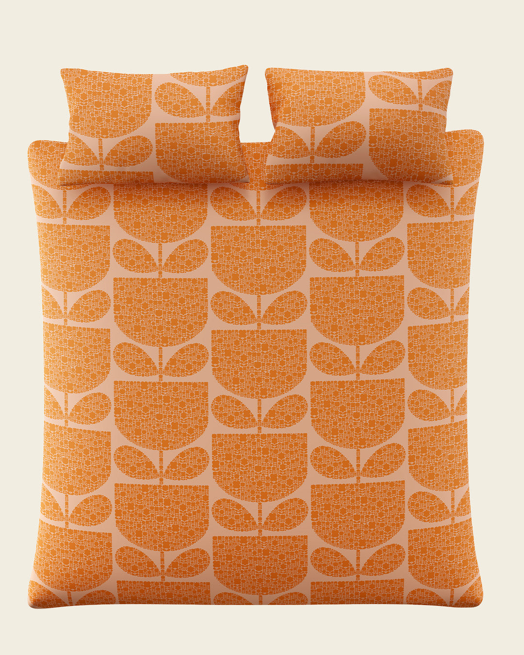Block Garden Bed Linen Set - Orange Sorbet
