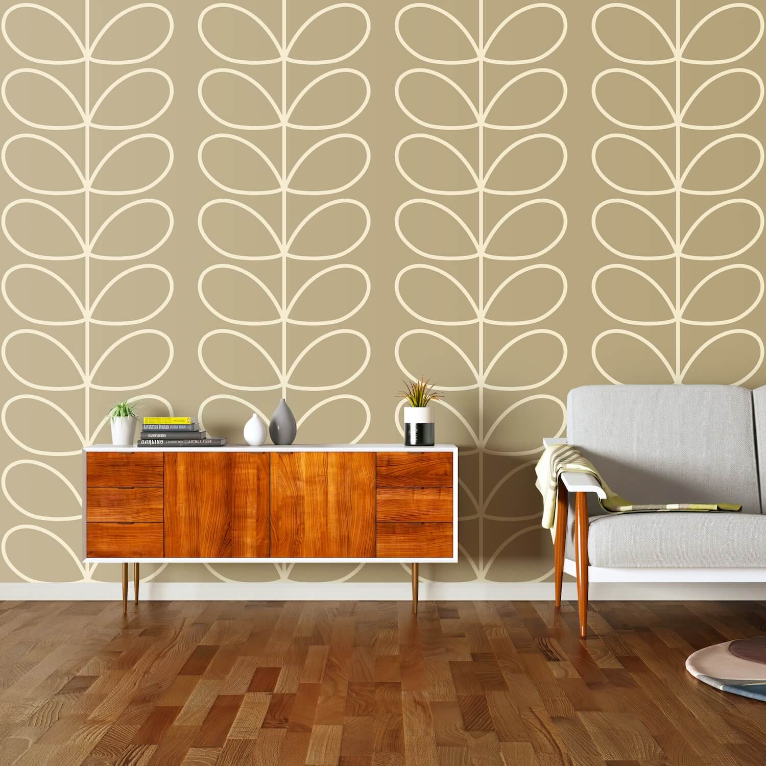 Giant Linear Stem Wallpaper 52cm x 10m
