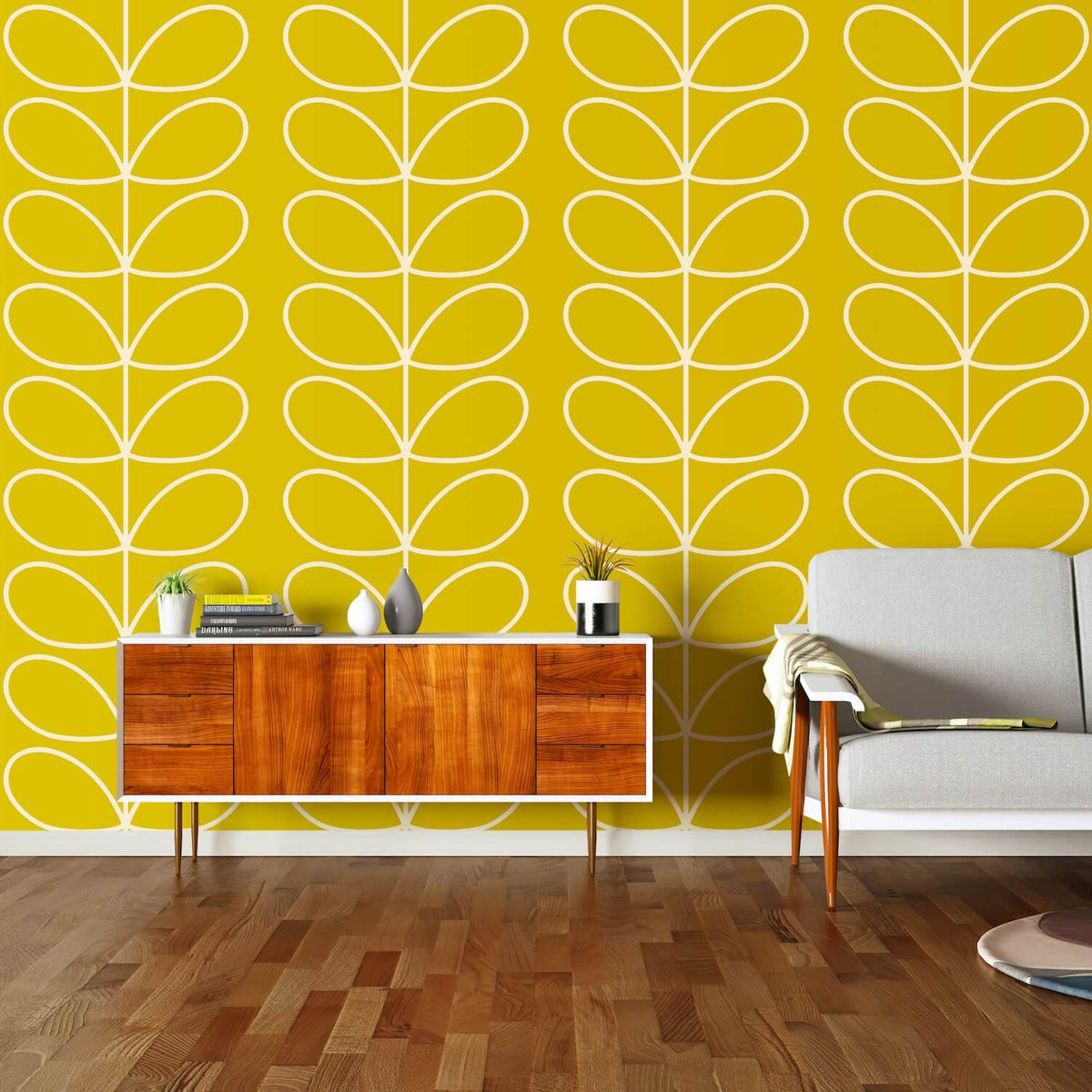 Giant Linear Stem Sunflower Wallpaper 52cm x 10m