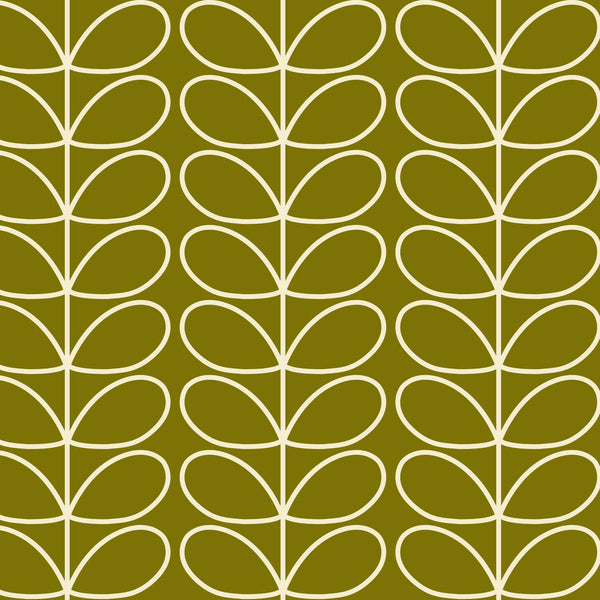 Linear Stem Seagrass Wallpaper in Green Artwork by Orla Kiely