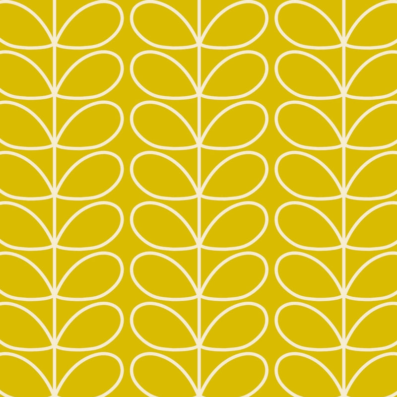 Linear Stem Sunflower Wallpaper in Yellow Artwork by Orla Kiely