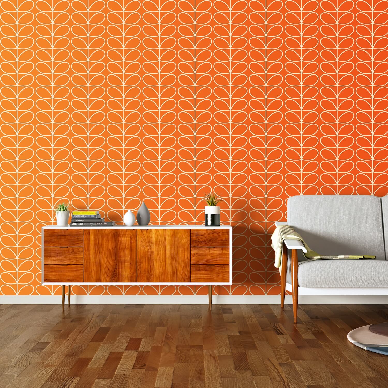 Linear Stem Tomato Wallpaper 52cm x 10m