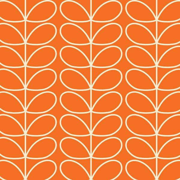 Linear Stem Tomato Wallpaper in Orange by Orla Kiely