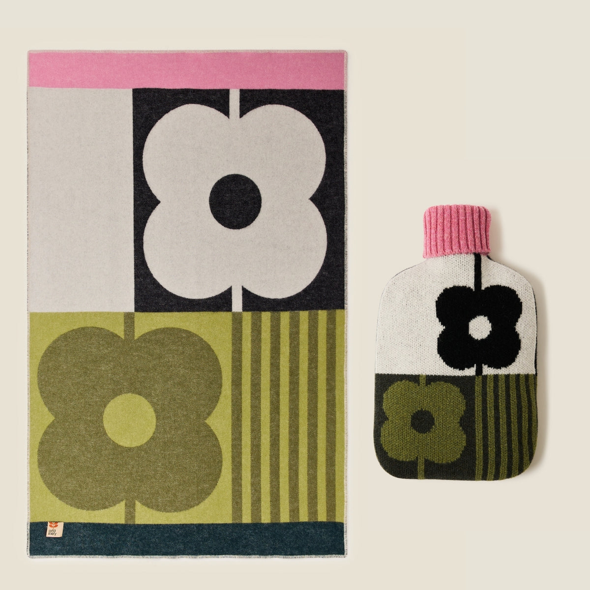 Hot Water Bottle & Blanket Bundle Midnight Moss
