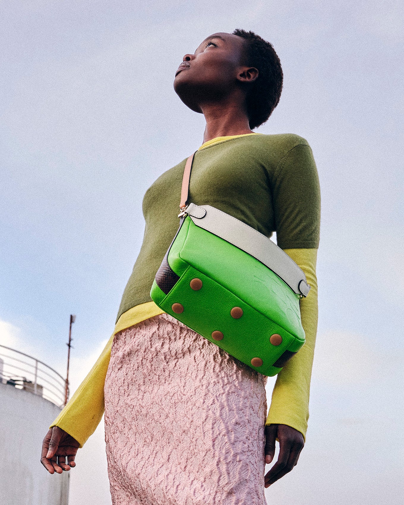 Small Softie Leather Shoulder Bag - Lawn Green