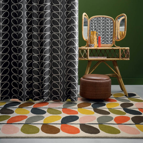 Multicoloured Multi Stem Rug with furniture by Orla Kiely