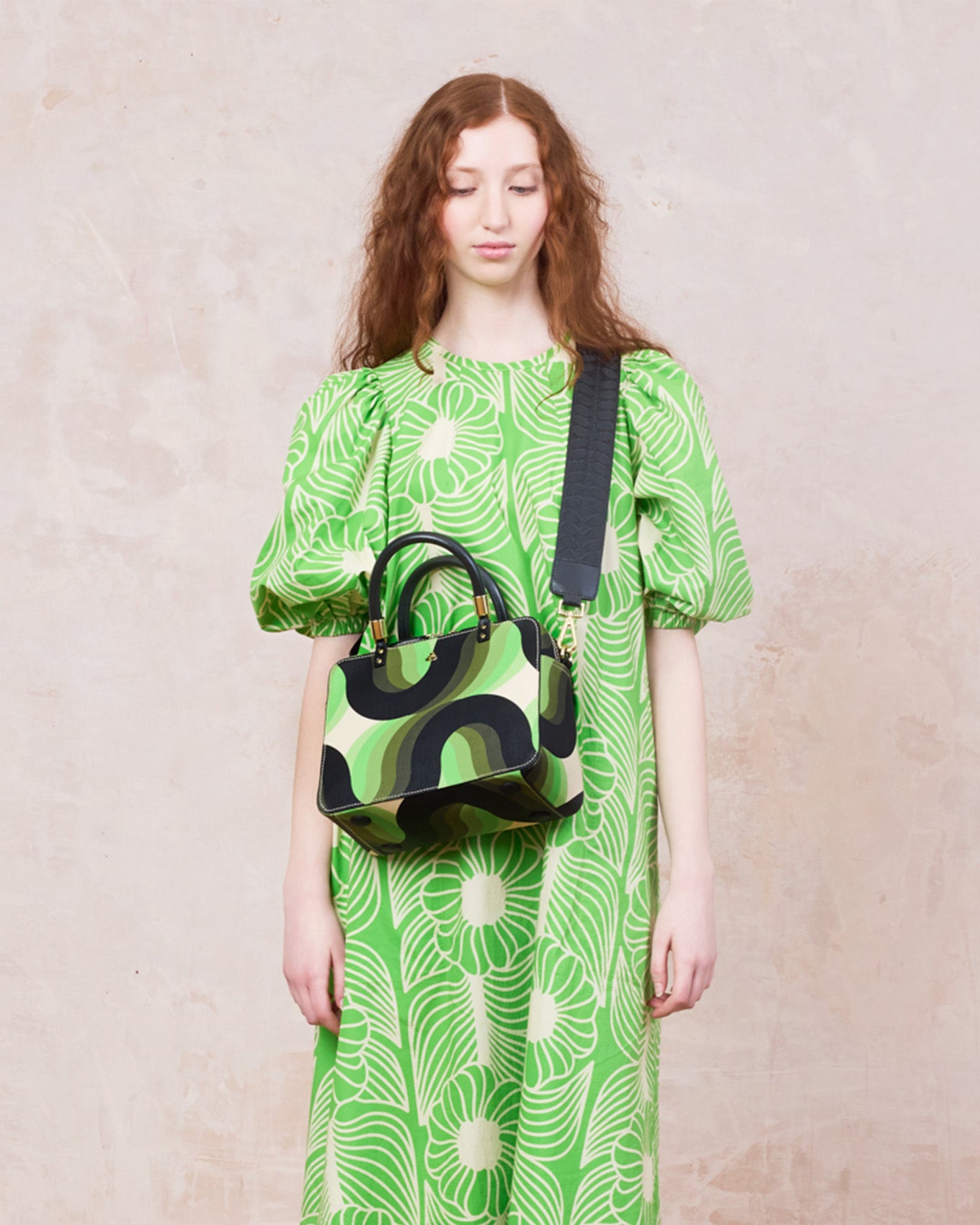 Medium Block Handbag - Rolling Waves Electra