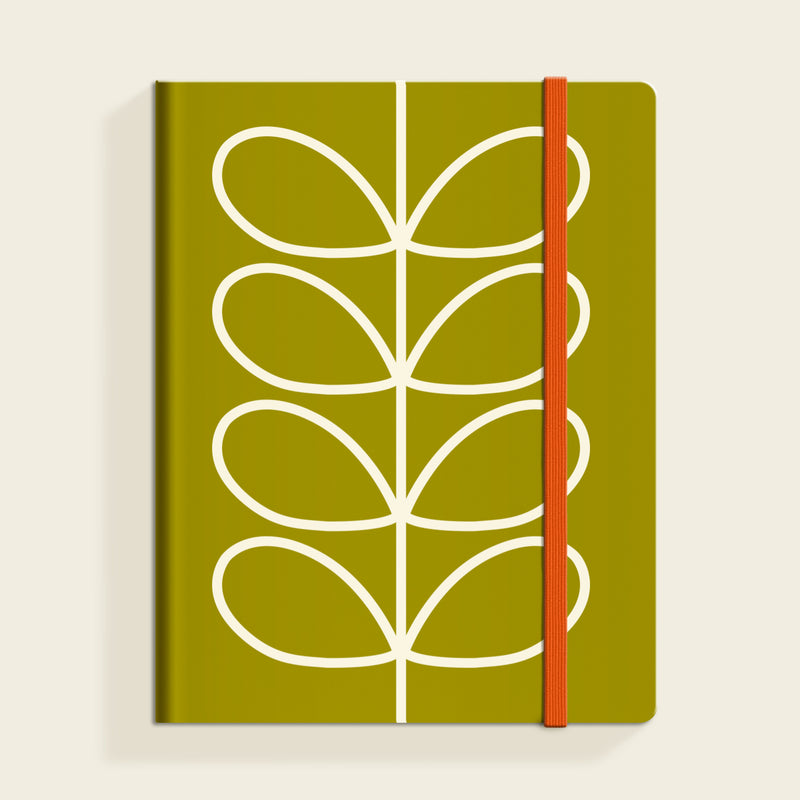 Medium Notebook - Linear Stem Olive