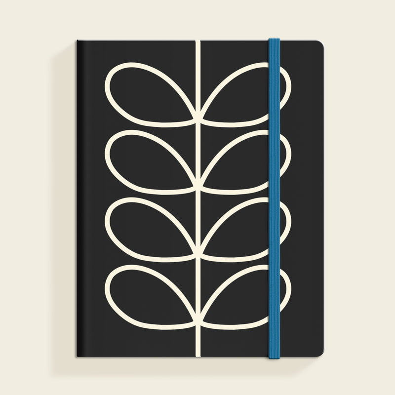 Medium Notebook - Linear Stem Lead Grey