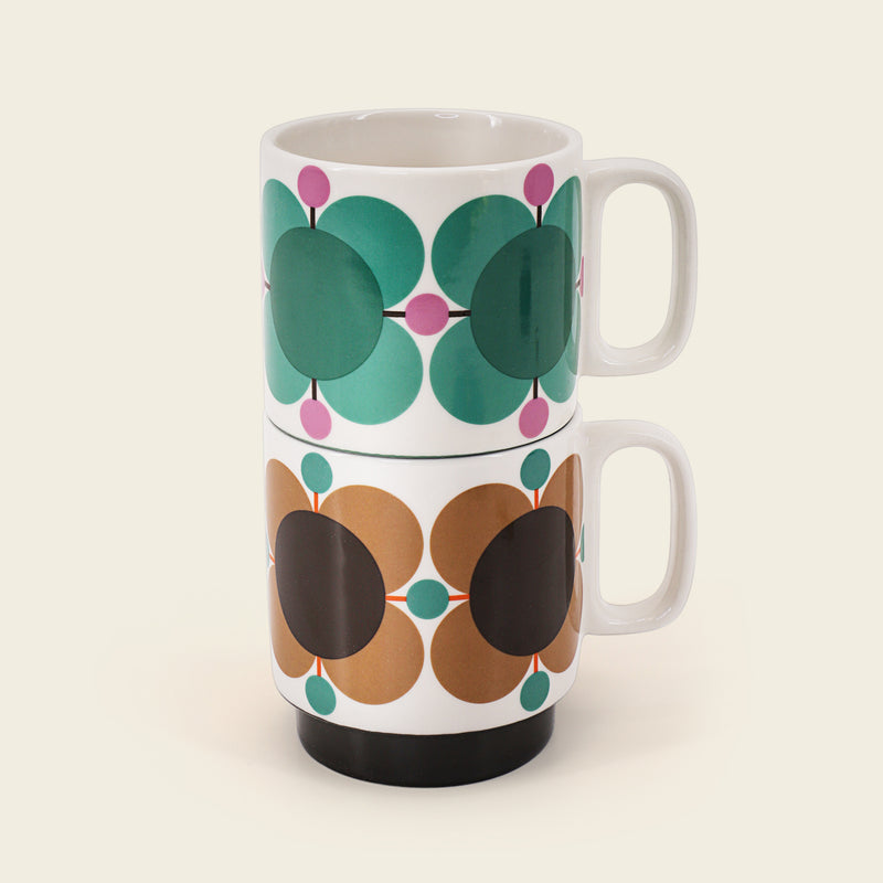 Mug Set of 2 - Atomic Flower Jewel/Latte