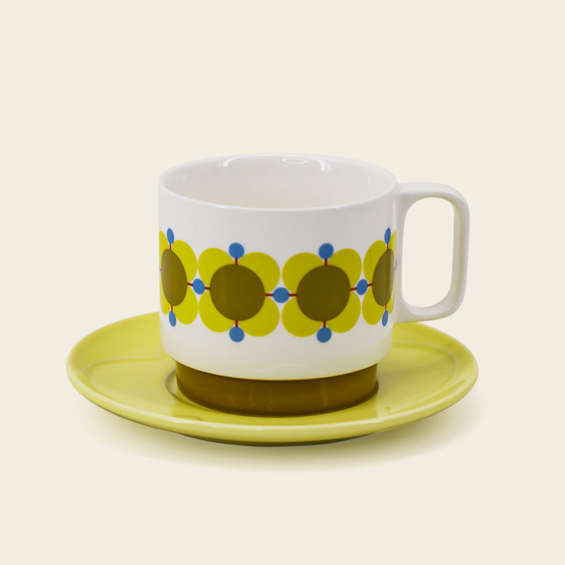 Cappuccino & Saucer Set - Atomic Flower