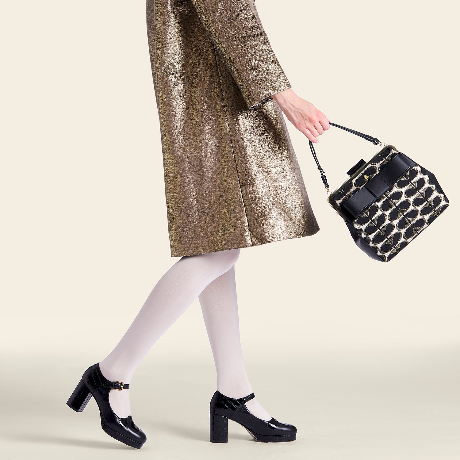 Holly Handbag - Gold Stem – Orla Kiely