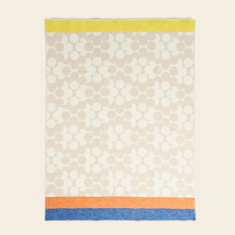 Wool Jacquard Blanket - Puzzle Flower