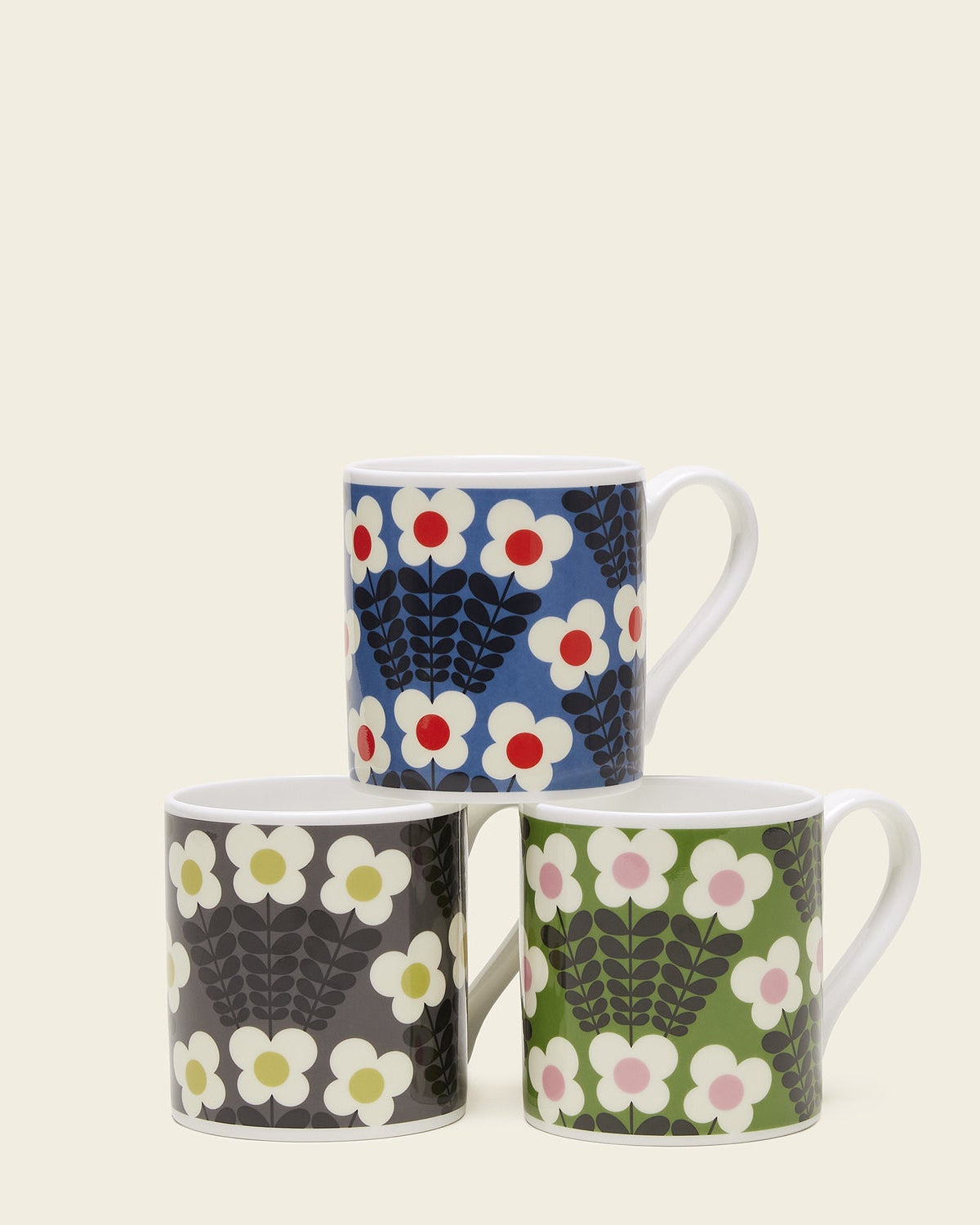 Large Mug Set of 3- Bunch of Stems