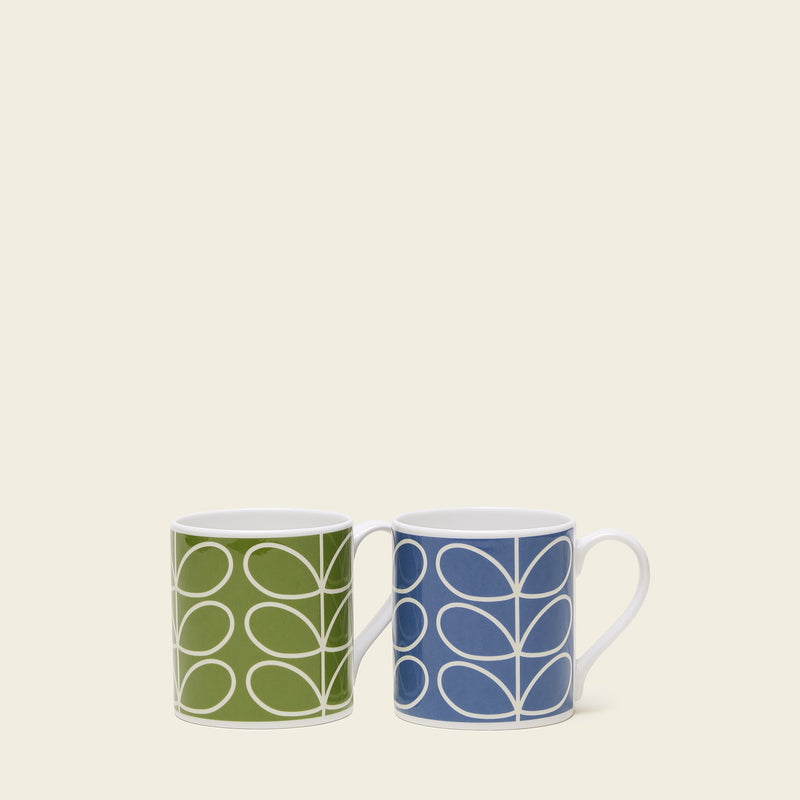 Mug Set of 2 - Linear Stem B&G