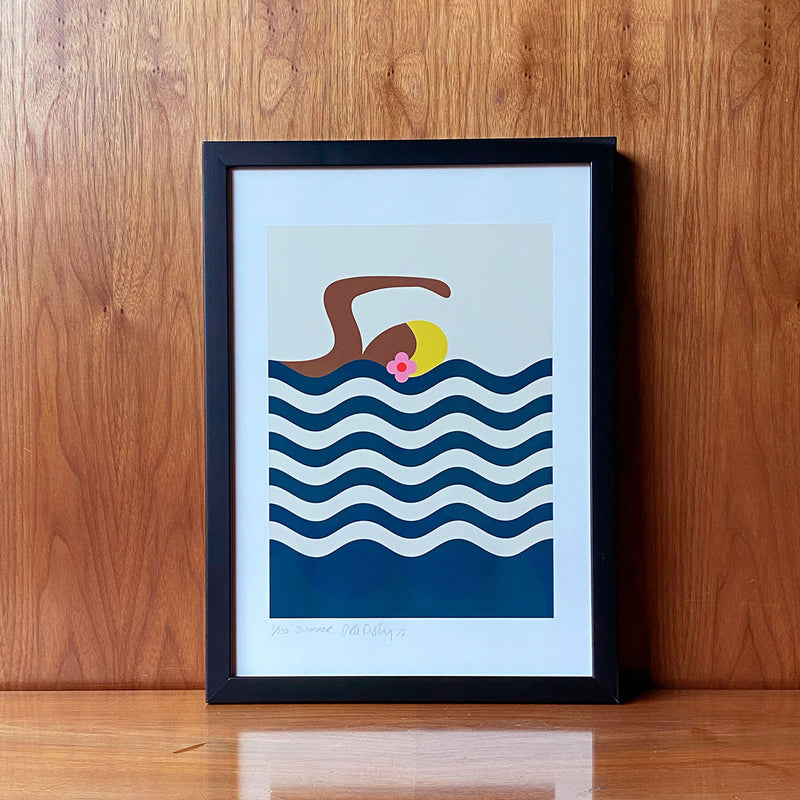 Screen Printed Artwork - Swimmer