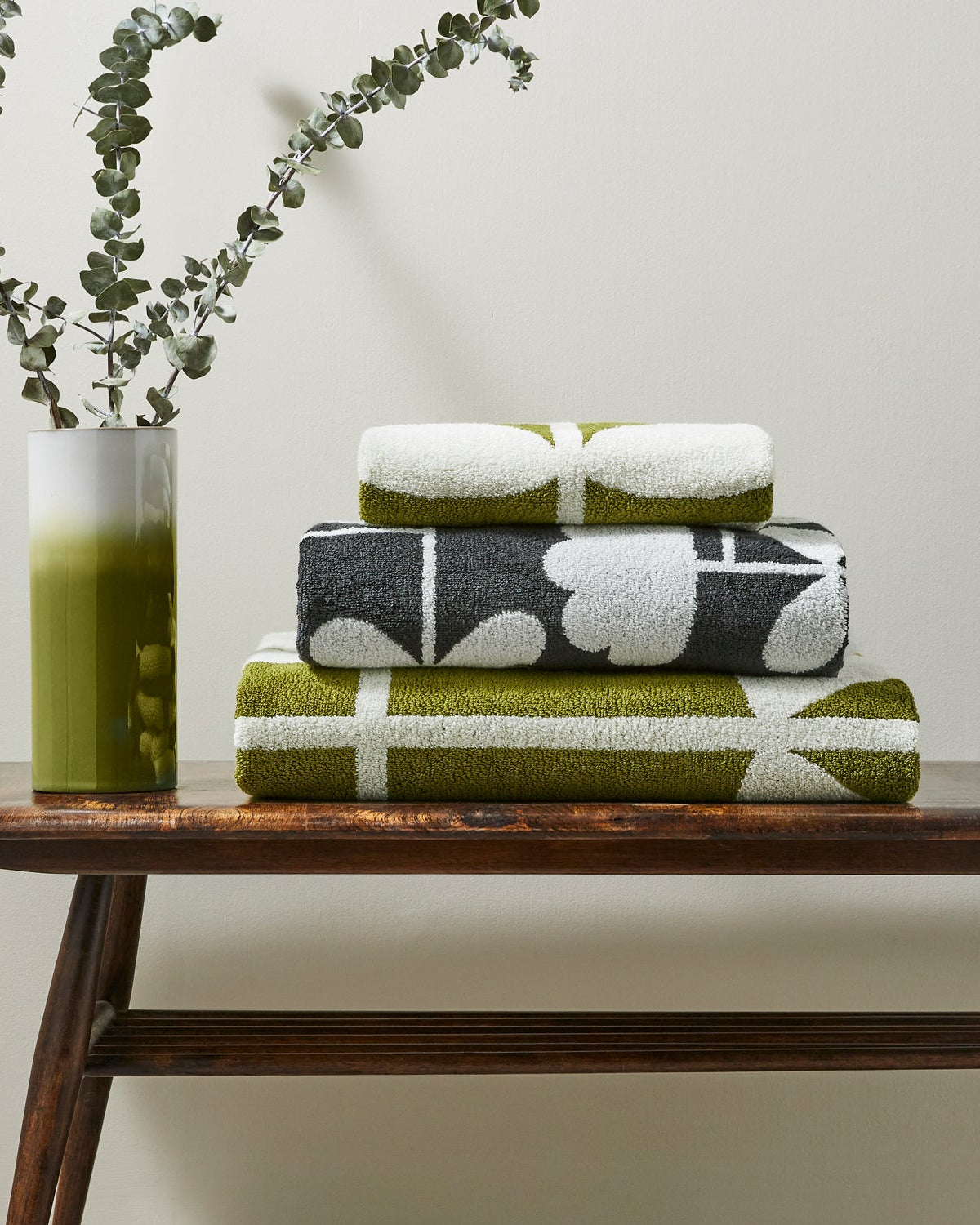 Cut Stem Towels Moss/Charcoal