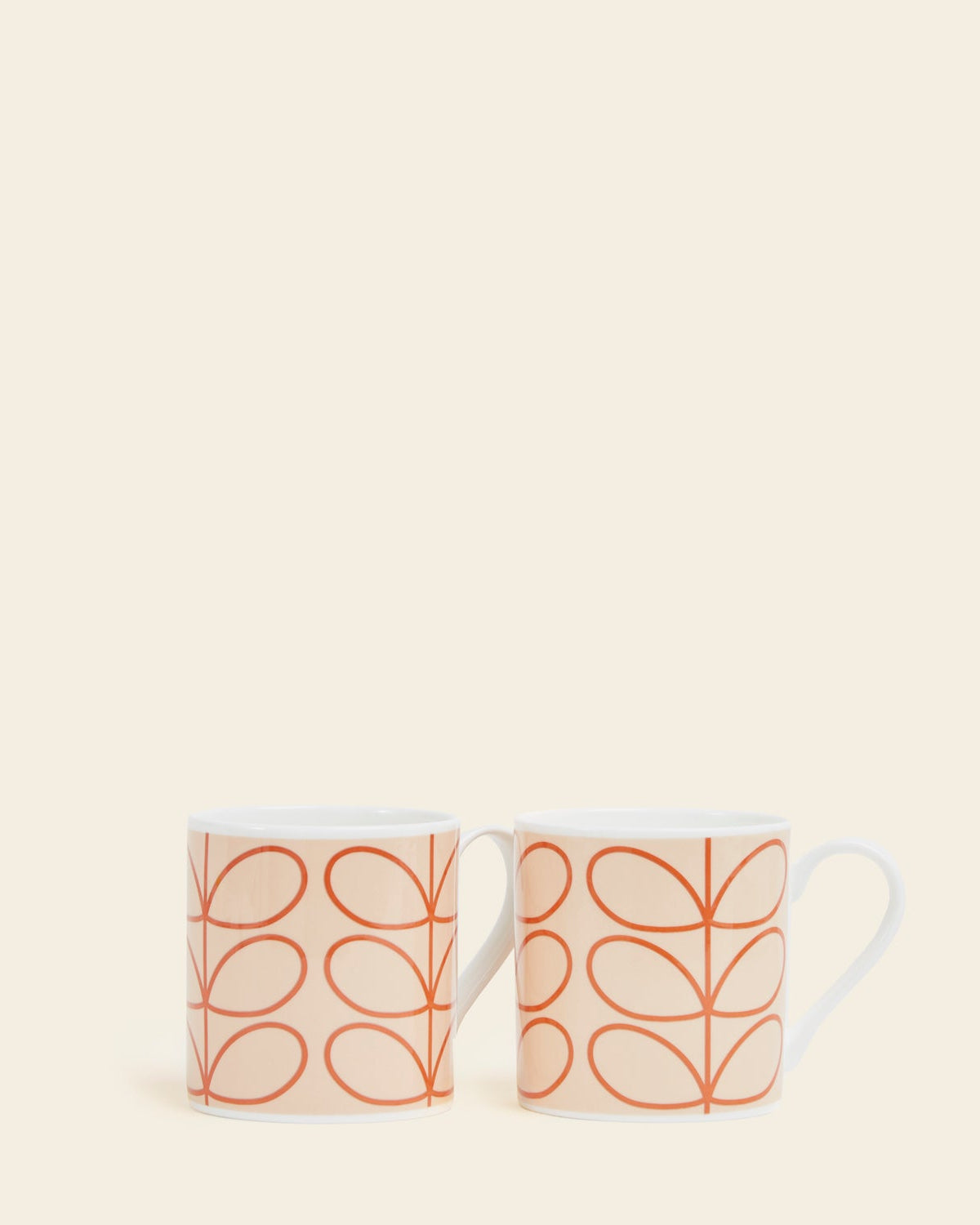 Large Mug Set of 2 - Linear Stem Tomato