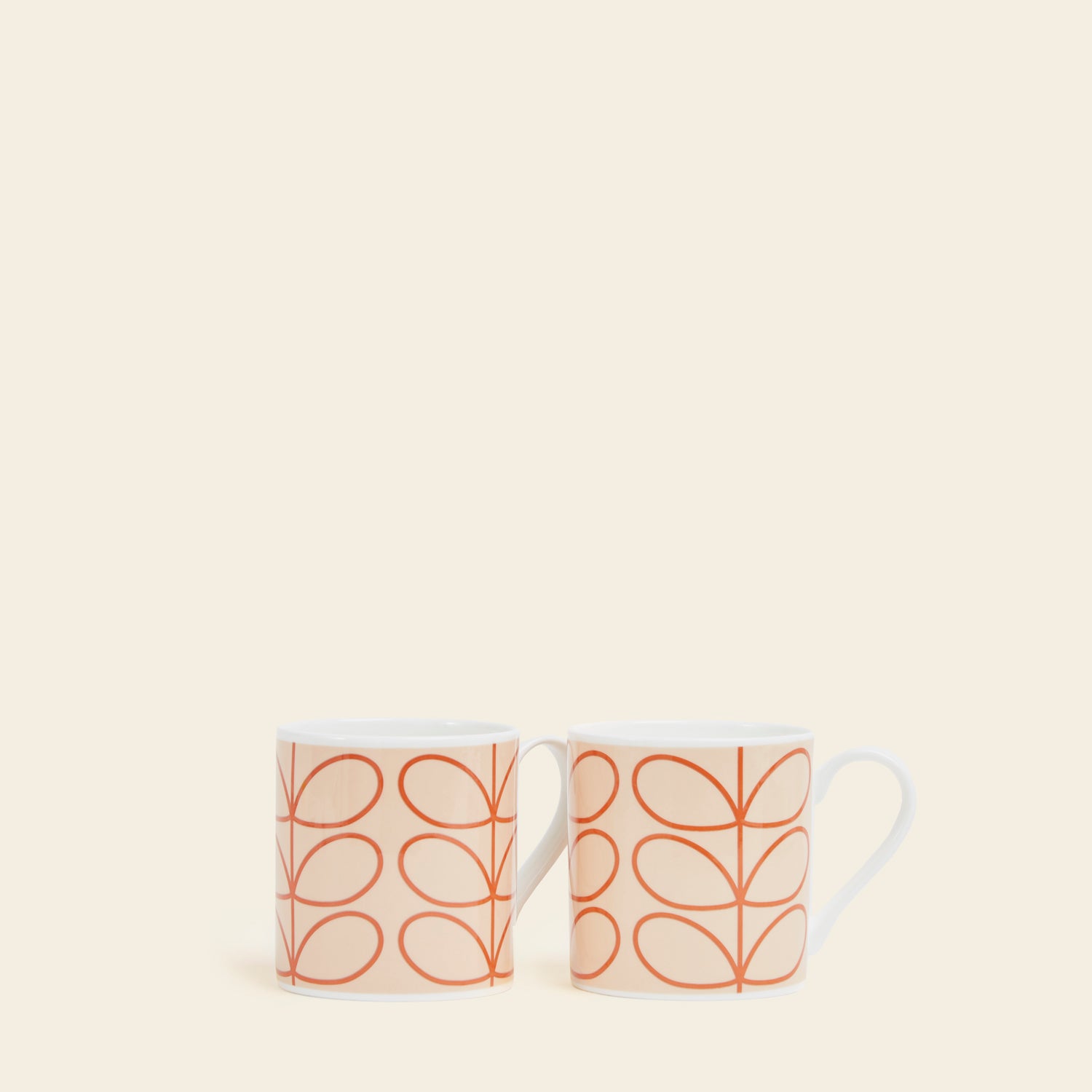 Large Mug Set 2 Linear Stem Tomato
