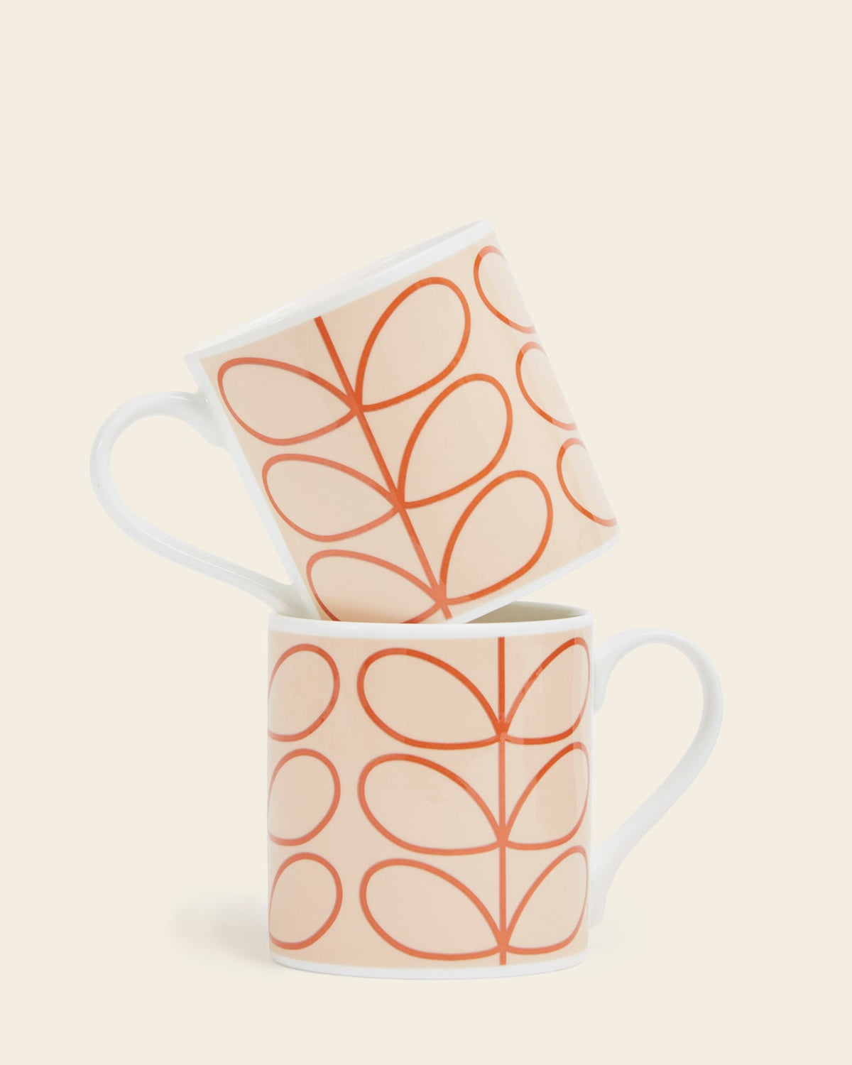 Large Mug Set of 2 - Linear Stem Tomato